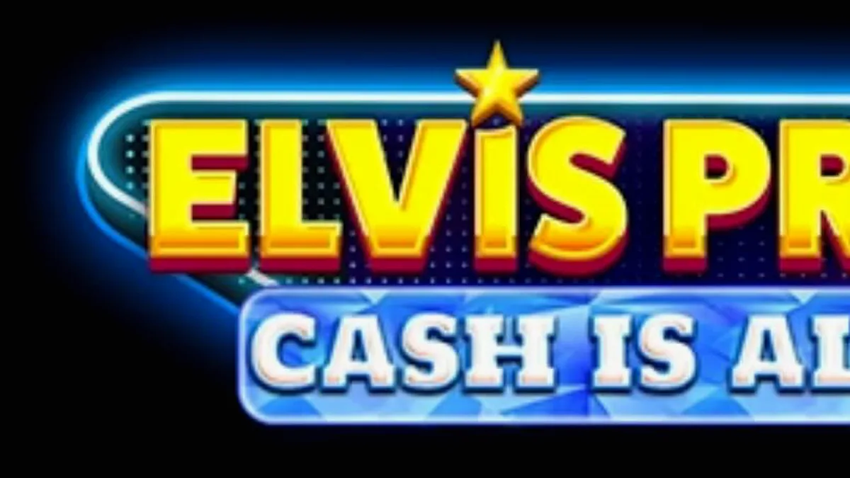 Tampilan visual slot Elvis Presley: Cash is All Right dengan nuansa neon Vegas