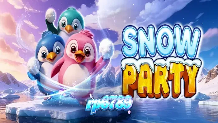 Tampilan visual slot Snow Party dengan tema hewan kutub yang ceria
